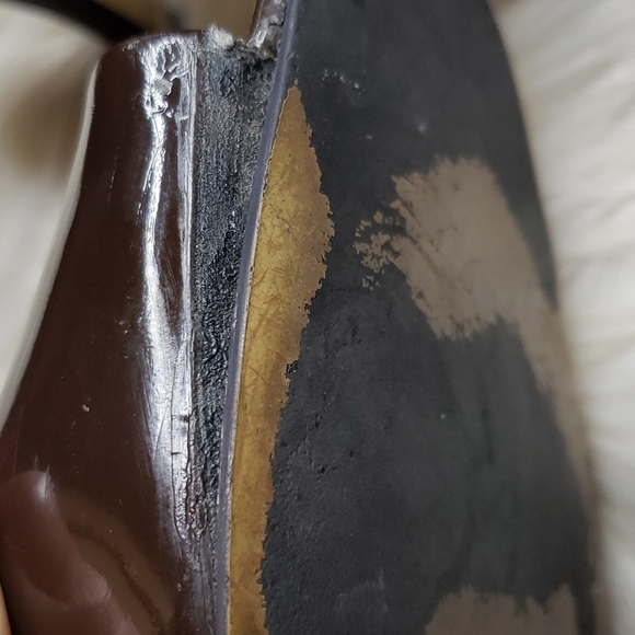 Nine West Brown Heels Size 8 peep toe patent "Alibi" - Picture 9 of 10